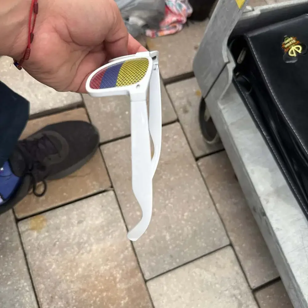 Colombia Flag Pinhole Sticker Party Sunglasses